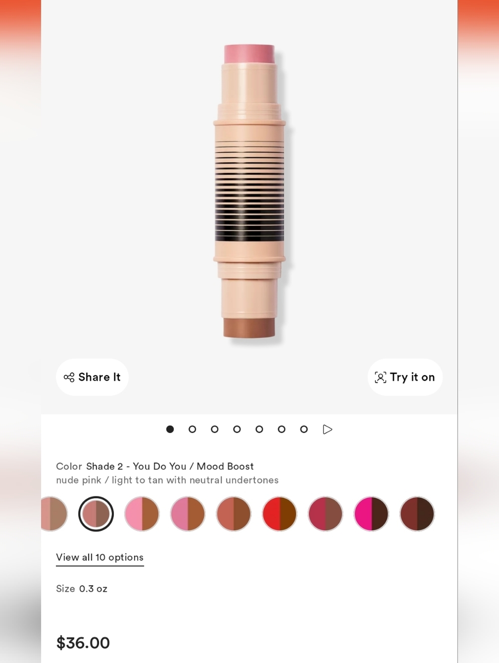 Dibs Desert Island Duo Blush/Bronzer Stick - Shade 2